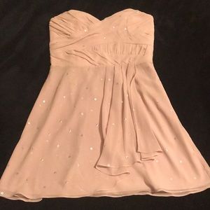 Express pale pink strapless dress